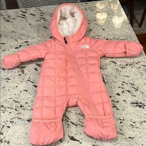 The North Face Pink Kids One Piece Snowsuit